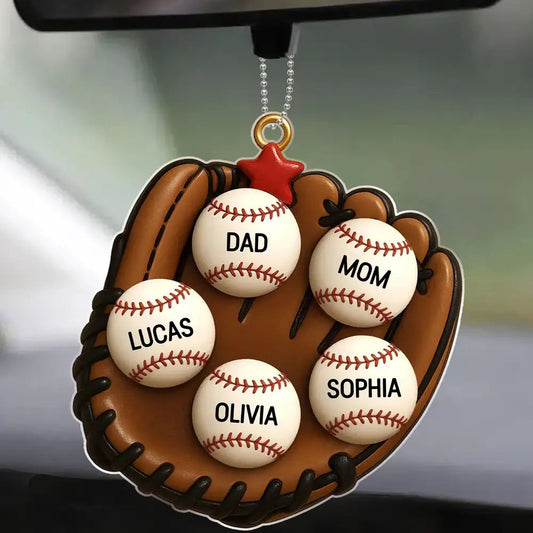 Family Baseball Theme Ornament, Heartwarming Holiday Decoration