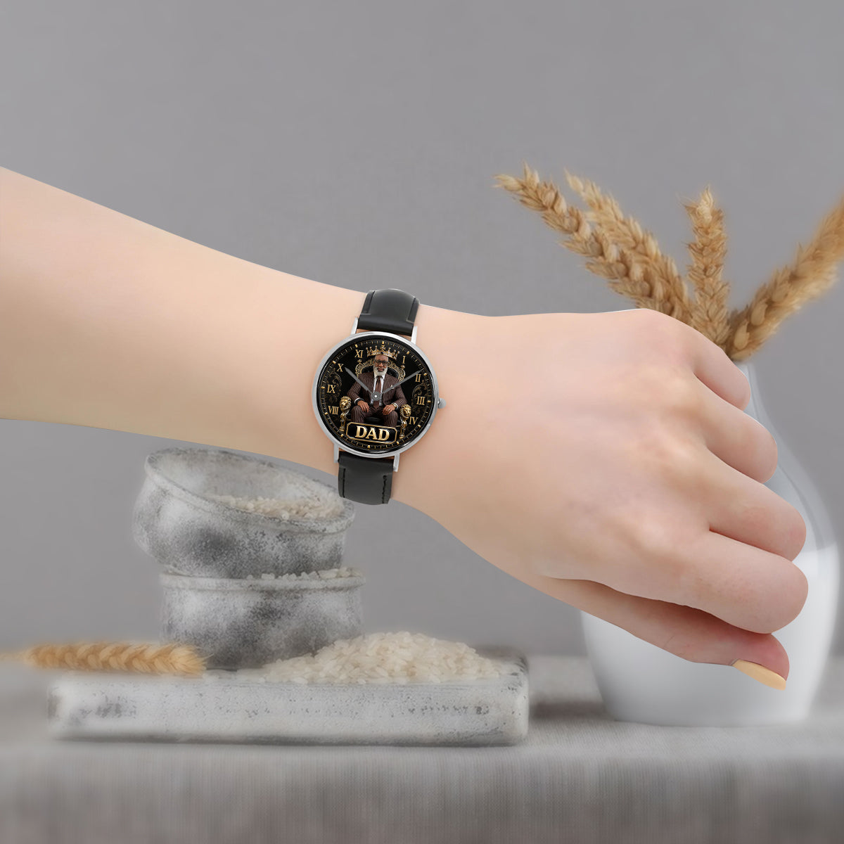 Custom Any Photo Gift For Dad/Grandpa/Uncle... - Personalized Father Hand Watch