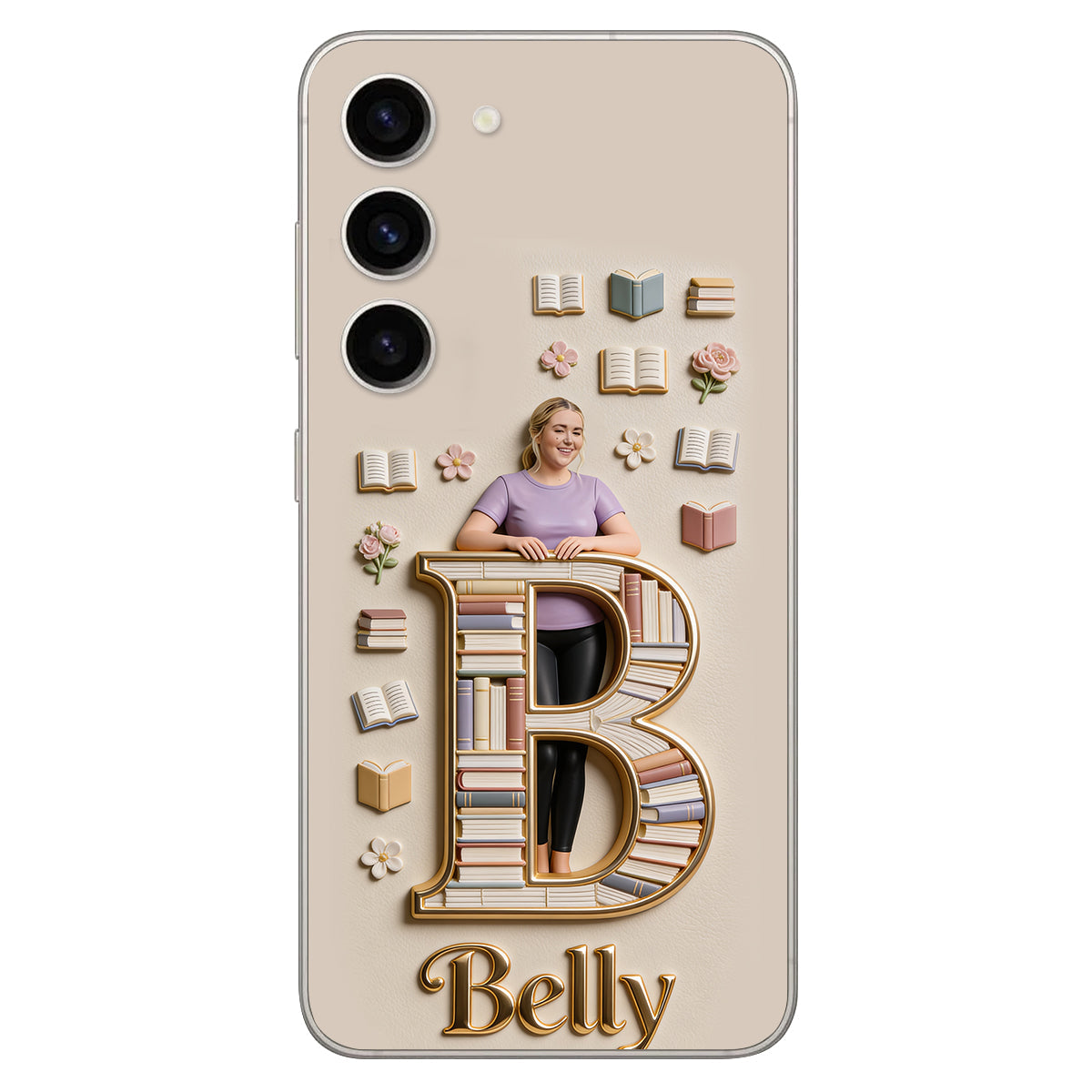 Book Lovers Gift - Personalized Book 3D Embossed Leather Phone Case