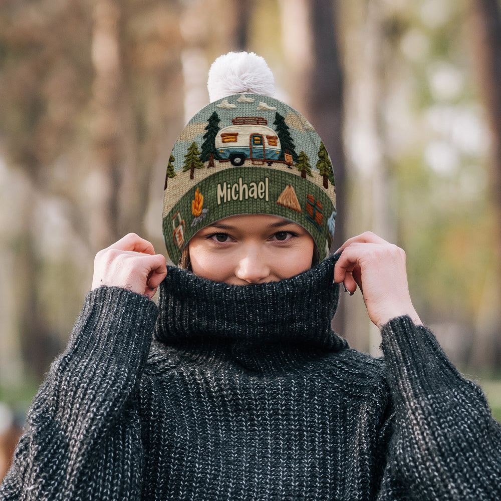 Camping Is My Love - Personalized Camping Beanie Hat