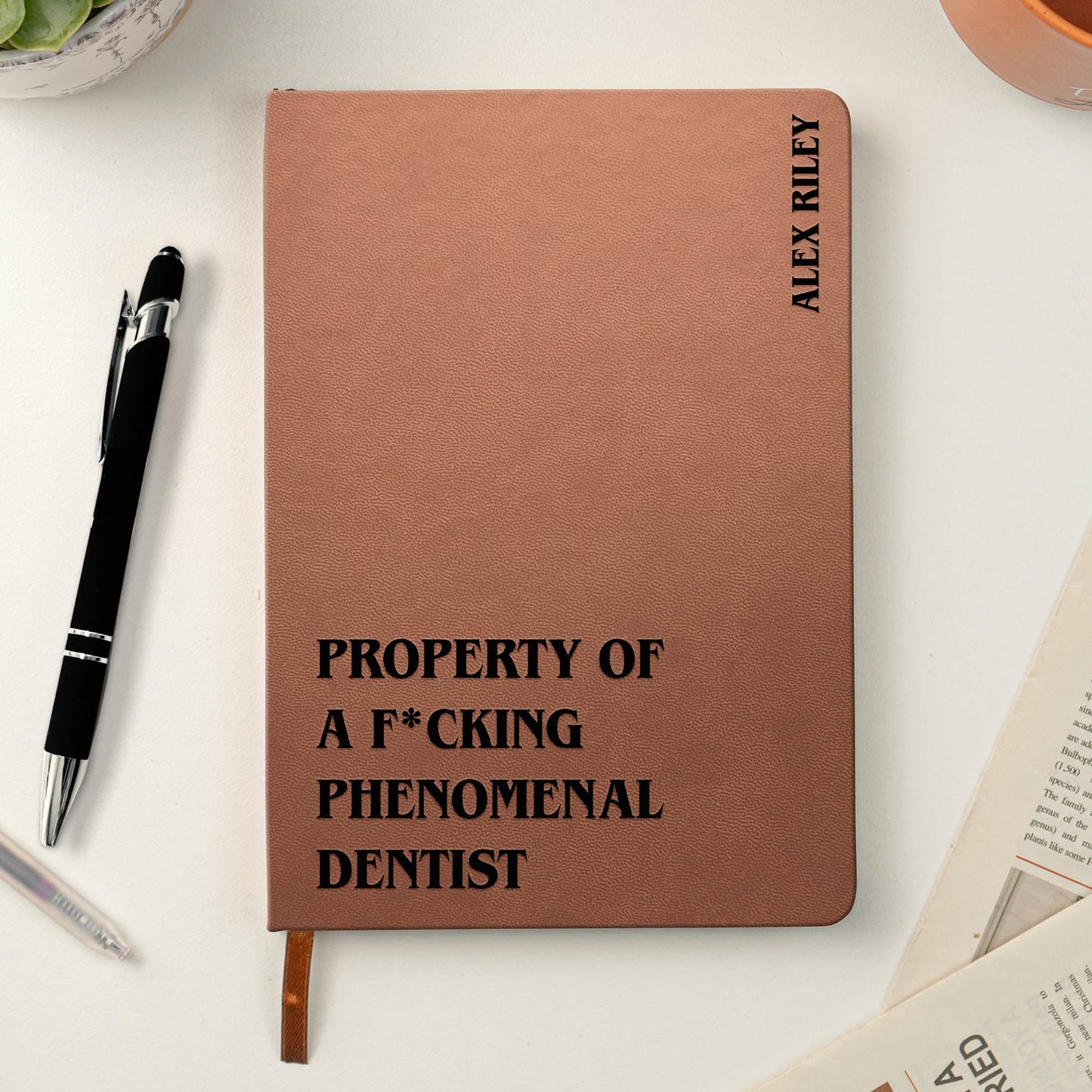 Personalized Leather Journal for a F*cking Phenomenal Professional – Bold Custom Gift for Nurse, Teacher, Boss or More