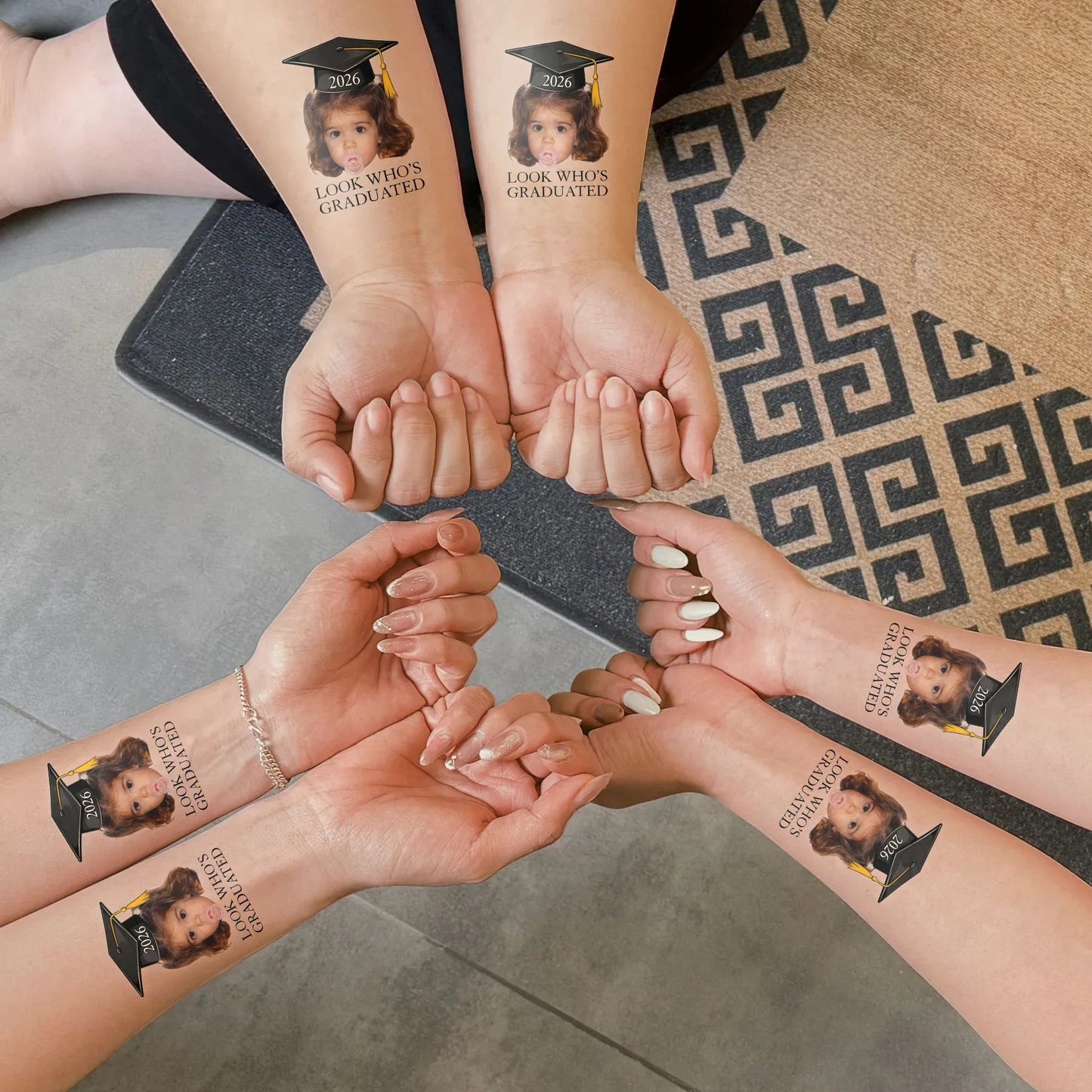 Custom Graduation Tattoo Paper for a Fun Group Celebration, Look Who's Graduated Photo Tattoo, Unique Gift
