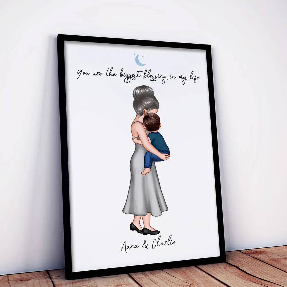 Mother's Embrace - 'You Are My Everything' Personalized Poster with Mom & Child - A Heartfelt Gift for Mother's Day