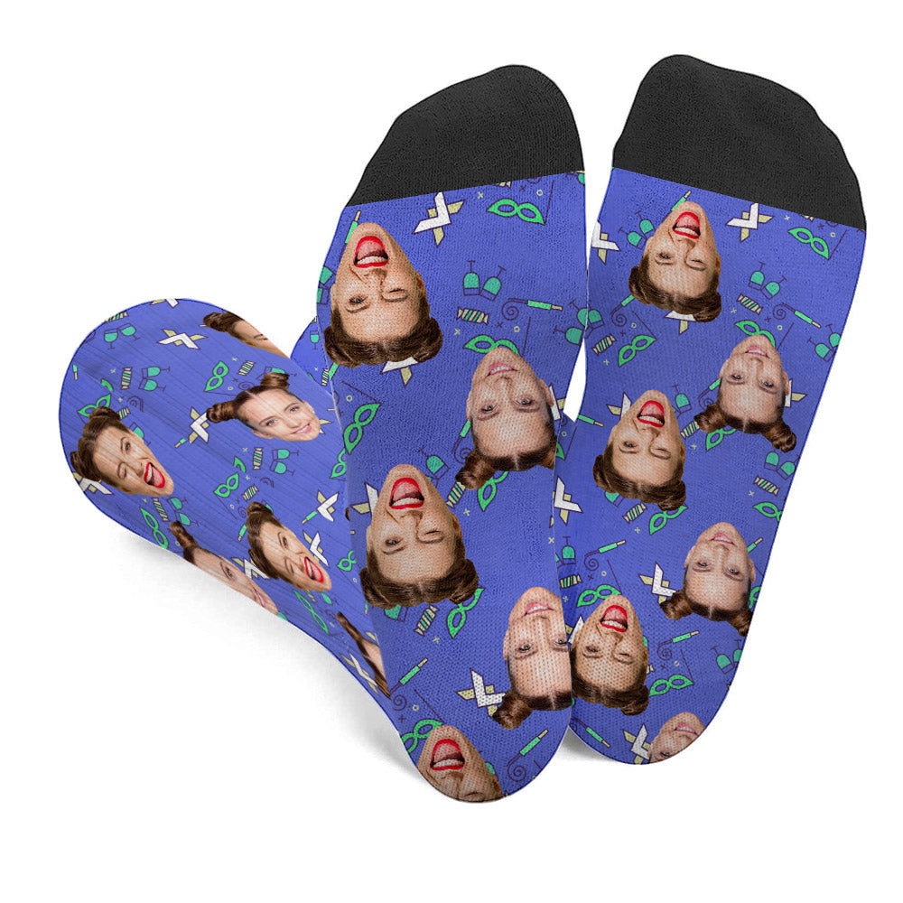 Custom Face Party Pattern - Personalized Bestie Socks