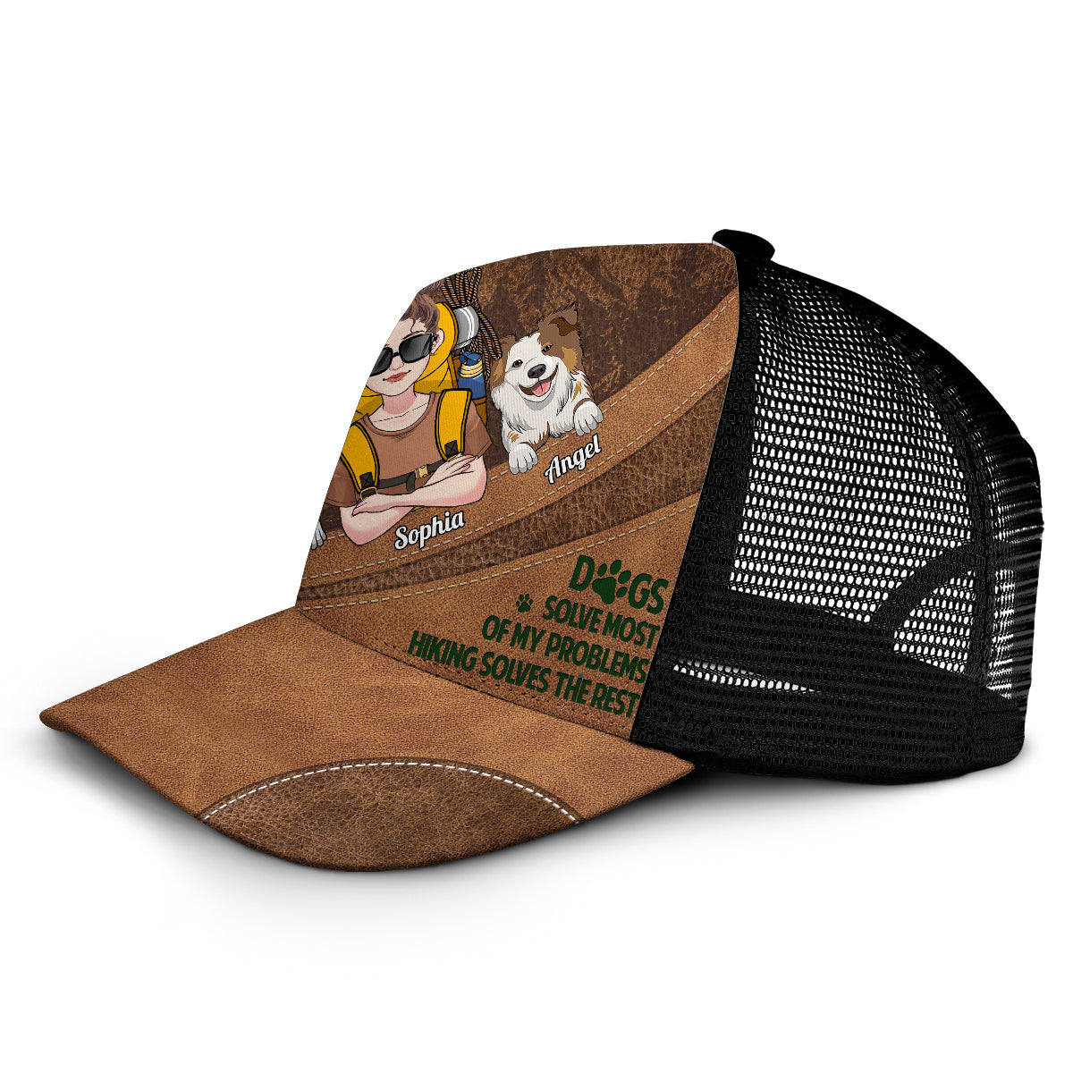 Hiking And Dogs - Personalized Hiking Trucker Hat