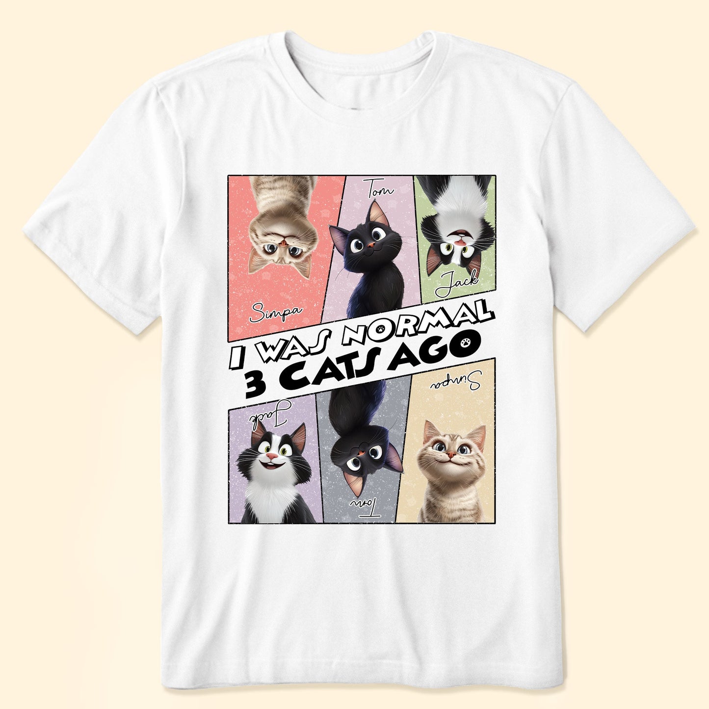 I Was Normal – Fun Classic Tee for Cat Lovers with Personalized Cat Designs, Perfect Gift for Pet Enthusiasts
