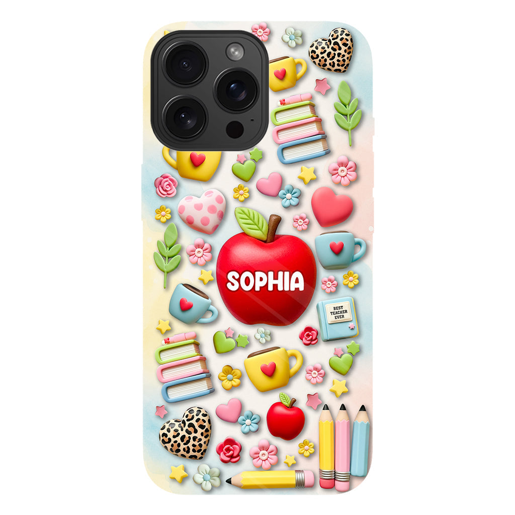 Best Teacher Ever - Personalized Teacher Full Print Phone Case & Phone Grip