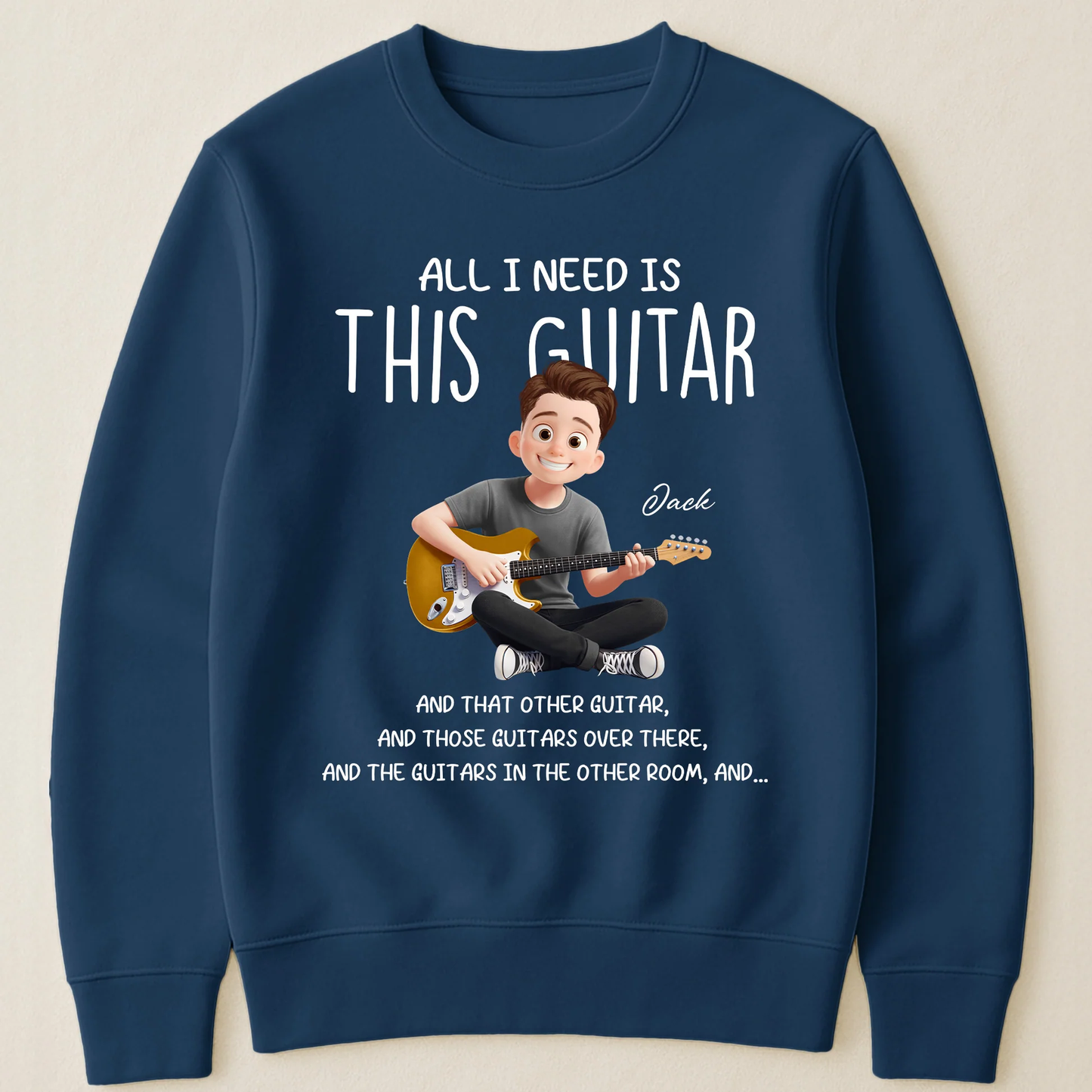 Personalized Guitar Lover Classic Tee with Funny Music Quote, Unique Gift for Musicians Who Own Too Many Guitars