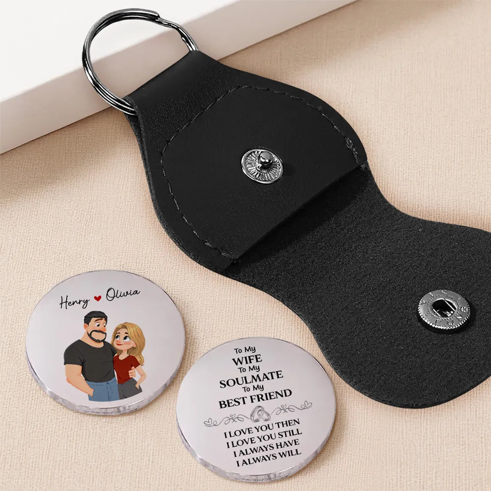 Personalized Pocket Hug with Couple Illustration, Sweet Everyday Keepsake, Unique Romantic Gift for Wife