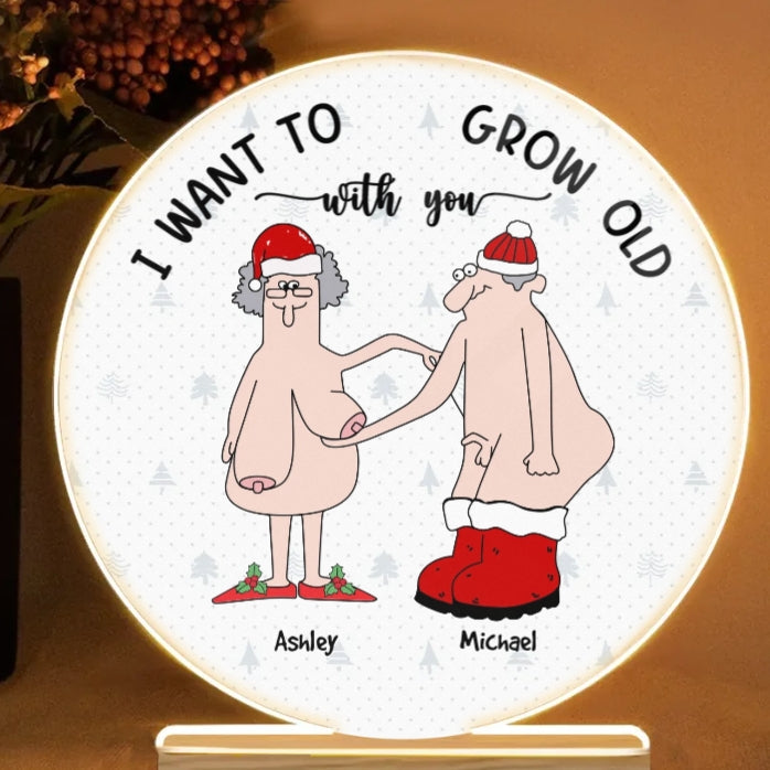 Funny & Heartwarming Couples Personalized Ornament - "I Want to Grow Old With You" Romantic Keepsake
