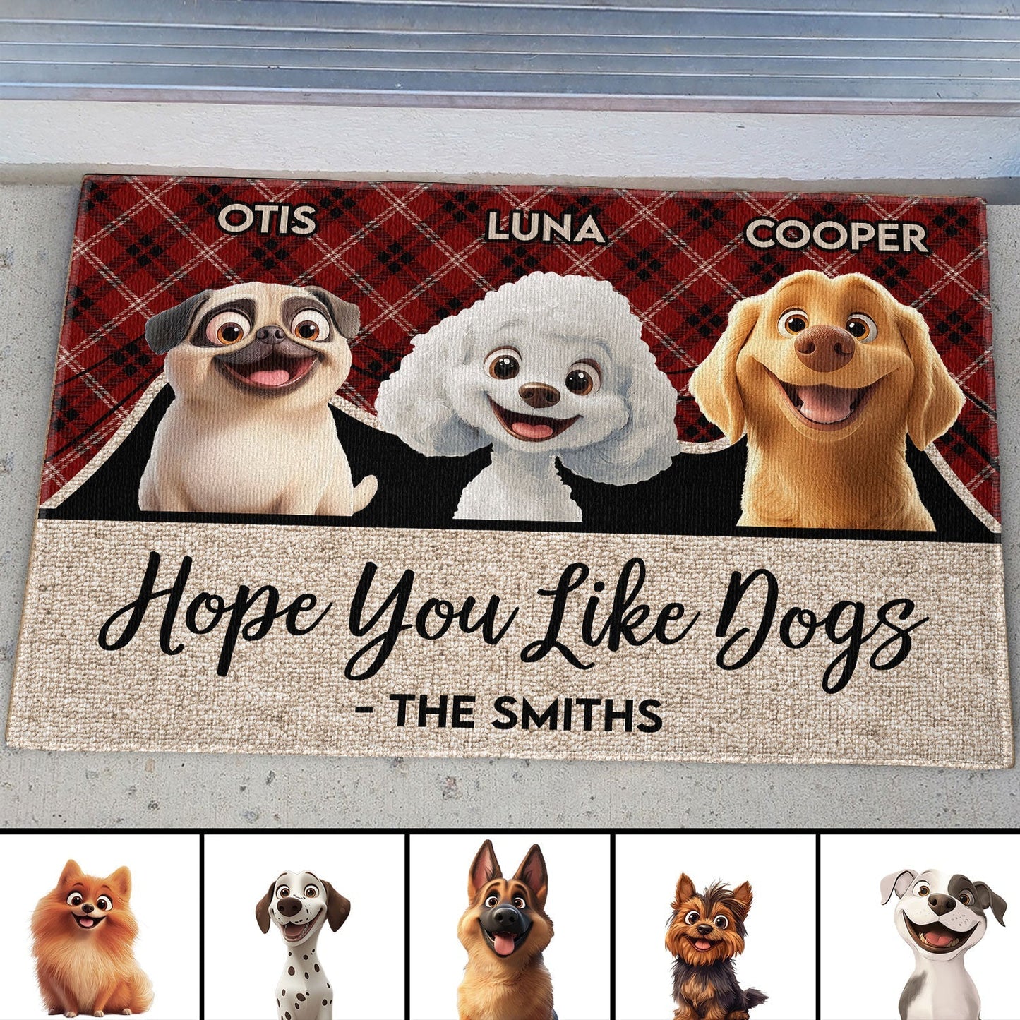 Hope You Like Dogs - Personalized Pet-Themed Doormat, Perfect for Home Decor and Valentine's Gifts, Available in Standard and Premium Options