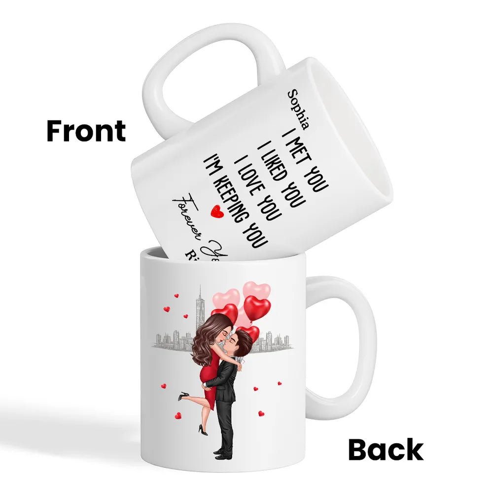 Forever Yours Couple Anniversary Gift Valentine's Day Personalized Mug- A Warm Expression of Deep Love with Temperature Symbolized Cups