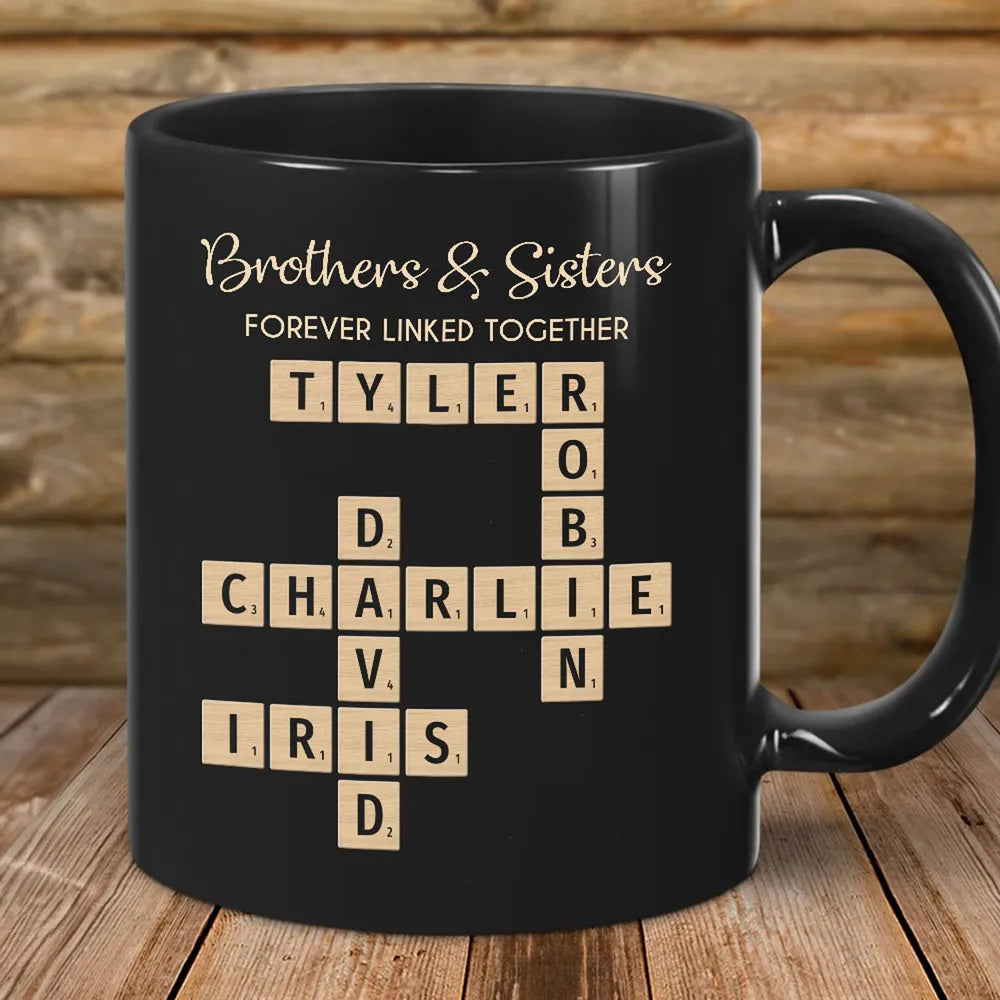 “Brothers & Sisters Crossword Playing Cards – Forever Linked Together, Custom Plastic Deck for Sibling Gifts”