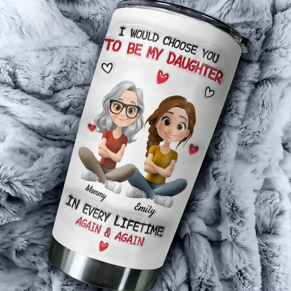 Insulated Travel Tumbler with Father & Daughter Illustration, A Heartwarming Gift for Everyday Use
