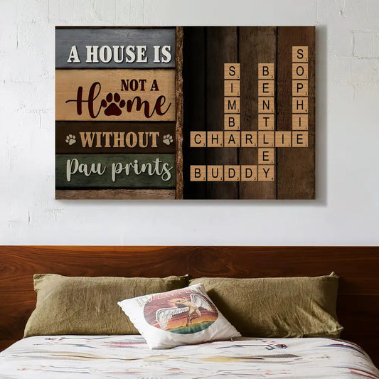A House is Not a Home Without Paw Prints – Personalized Poster – Perfect for Pet Lovers' Home Decor
