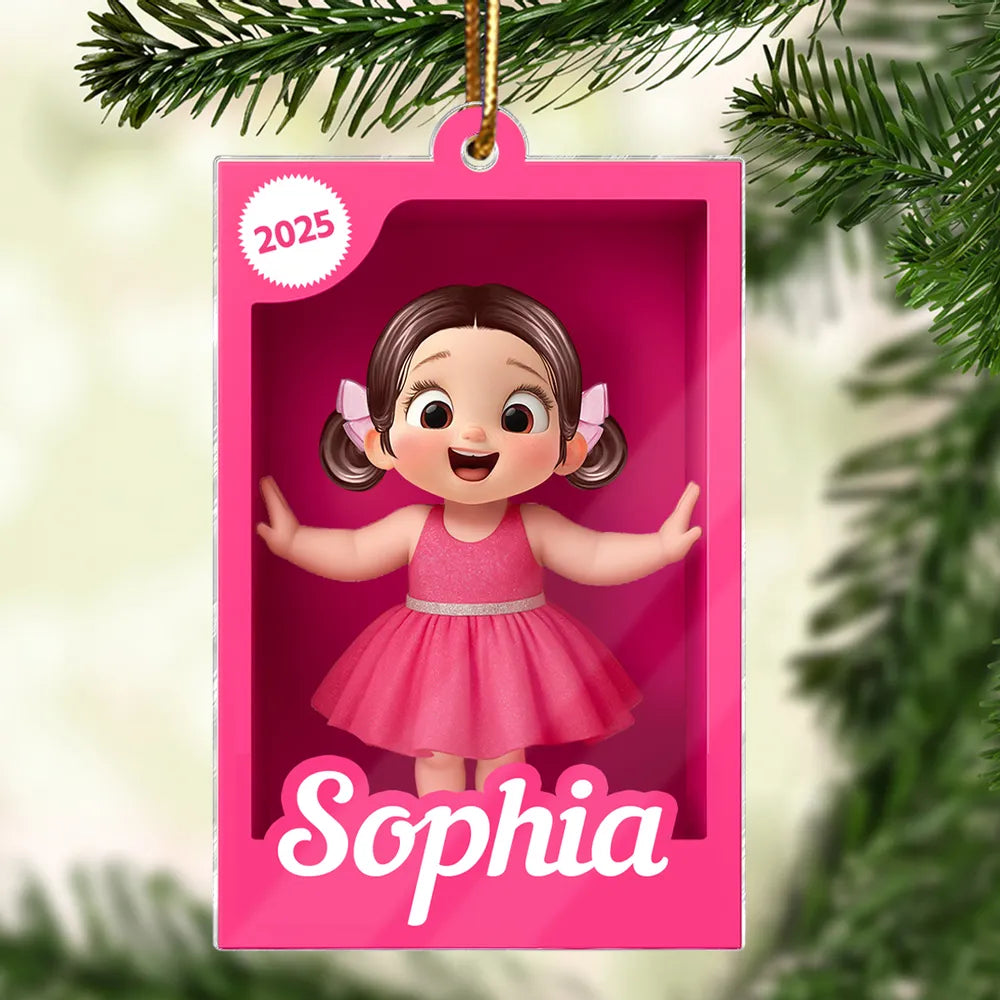 Custom Cartoon Girl Acrylic Ornament for Kids