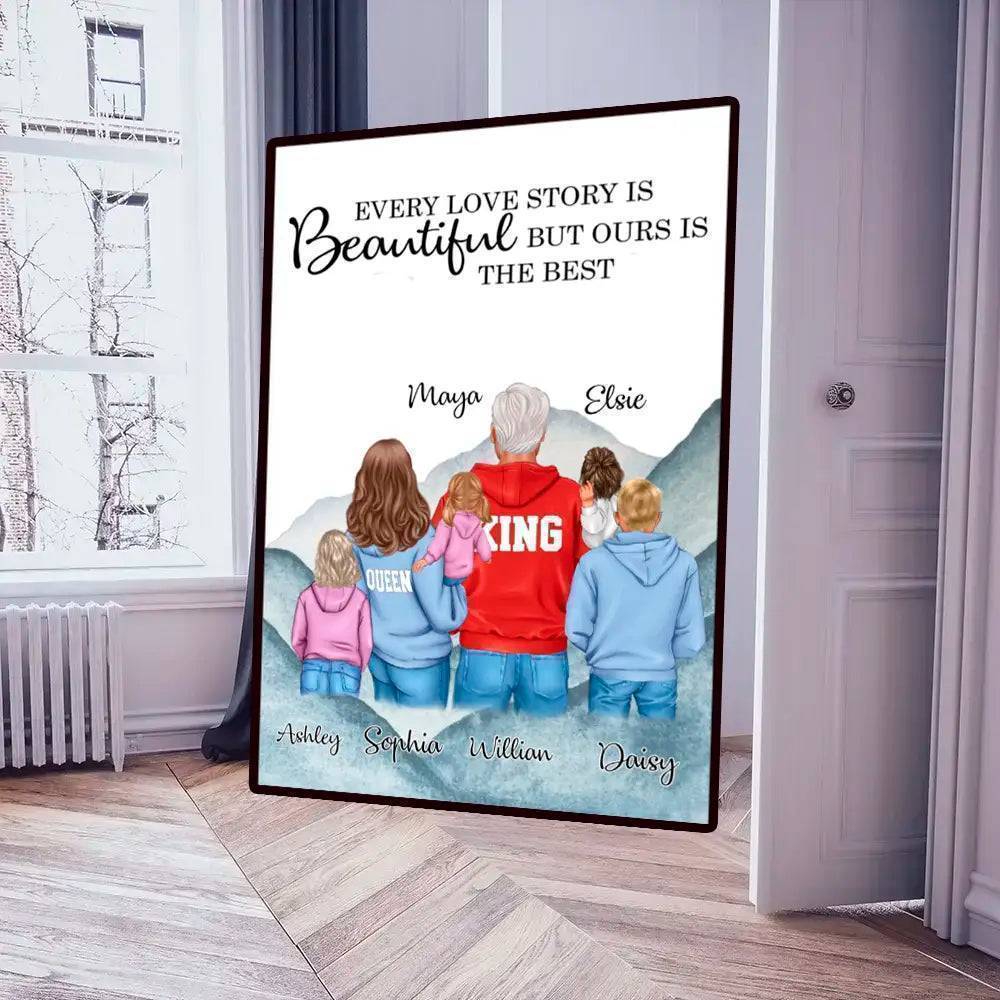 Royal Family Embrace - 'Always Better Together' Personalized Poster or Canvas - The Ultimate Gift of Togetherness