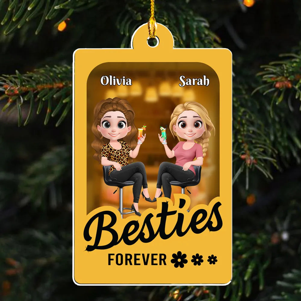 “Partners in Crime” Best Friend Gift - Personalized Acrylic Ornament for Sisters