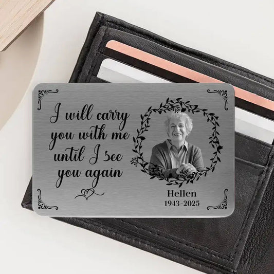 Wallet Card with Photo Memorial for Family, Sentimental Keepsake, Personalized Design, Perfect Gift of Remembrance