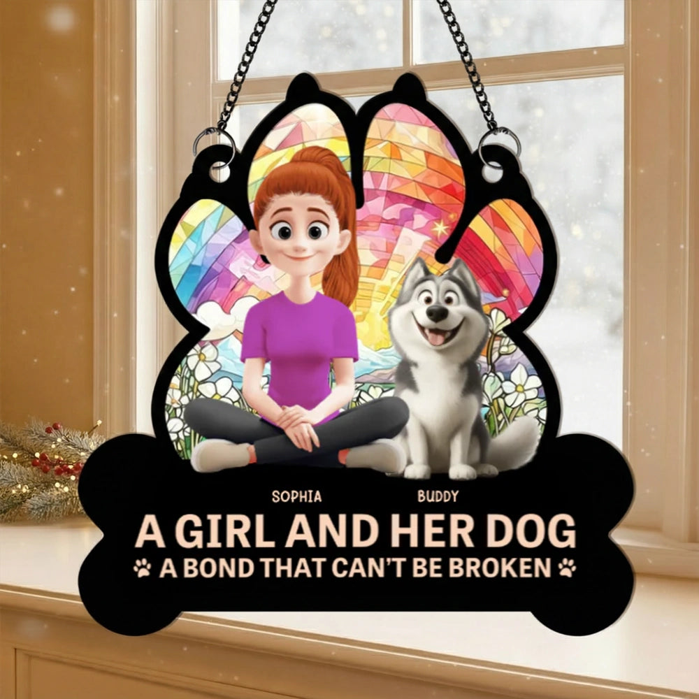 Custom Dog Lover Ornament – Heartfelt Wooden Decor for Dog Moms – Perfect Gift for Pet Owners