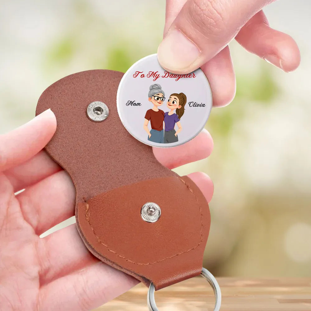 Personalized Pocket Hug for Daughter, Mom and Daughter Illustration, Never Forget That I Love You, Unique Keepsake Gift