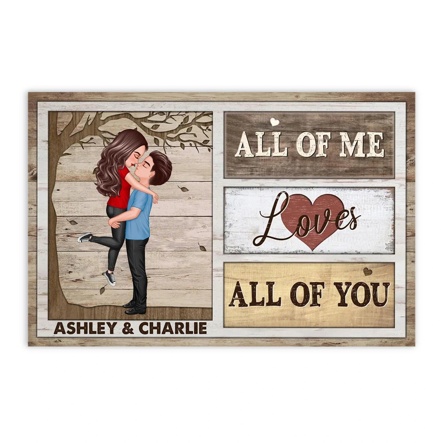 Custom Couple Poster All Of Me Loves All Of You Modern Romantic Wall Art Unique Gift For Anniversary Birthday Or Christmas