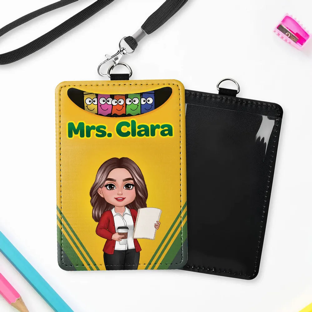 Personalized Teacher Leather ID Badge Holder, Durable and Meaningful Appreciation Gift