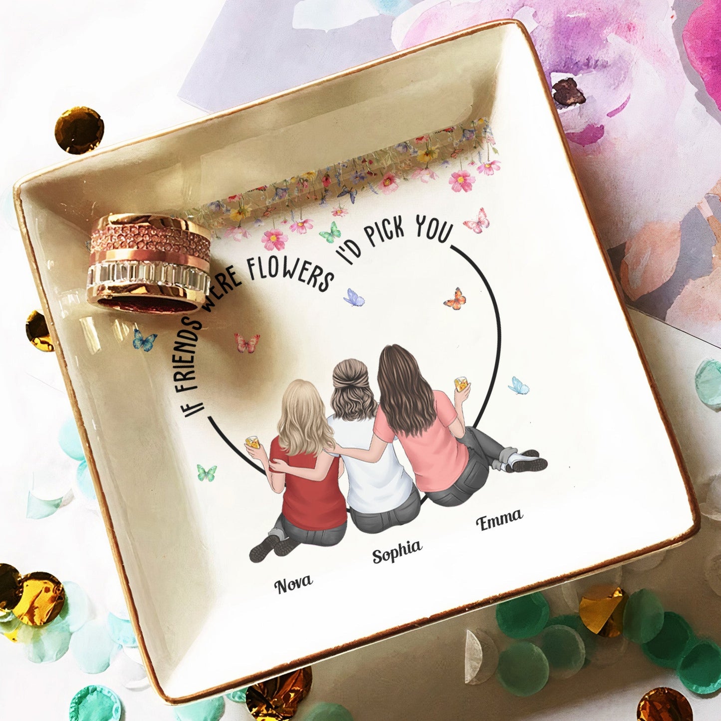 Personalized Jewelry Dish Gift for Sister or Best Friend