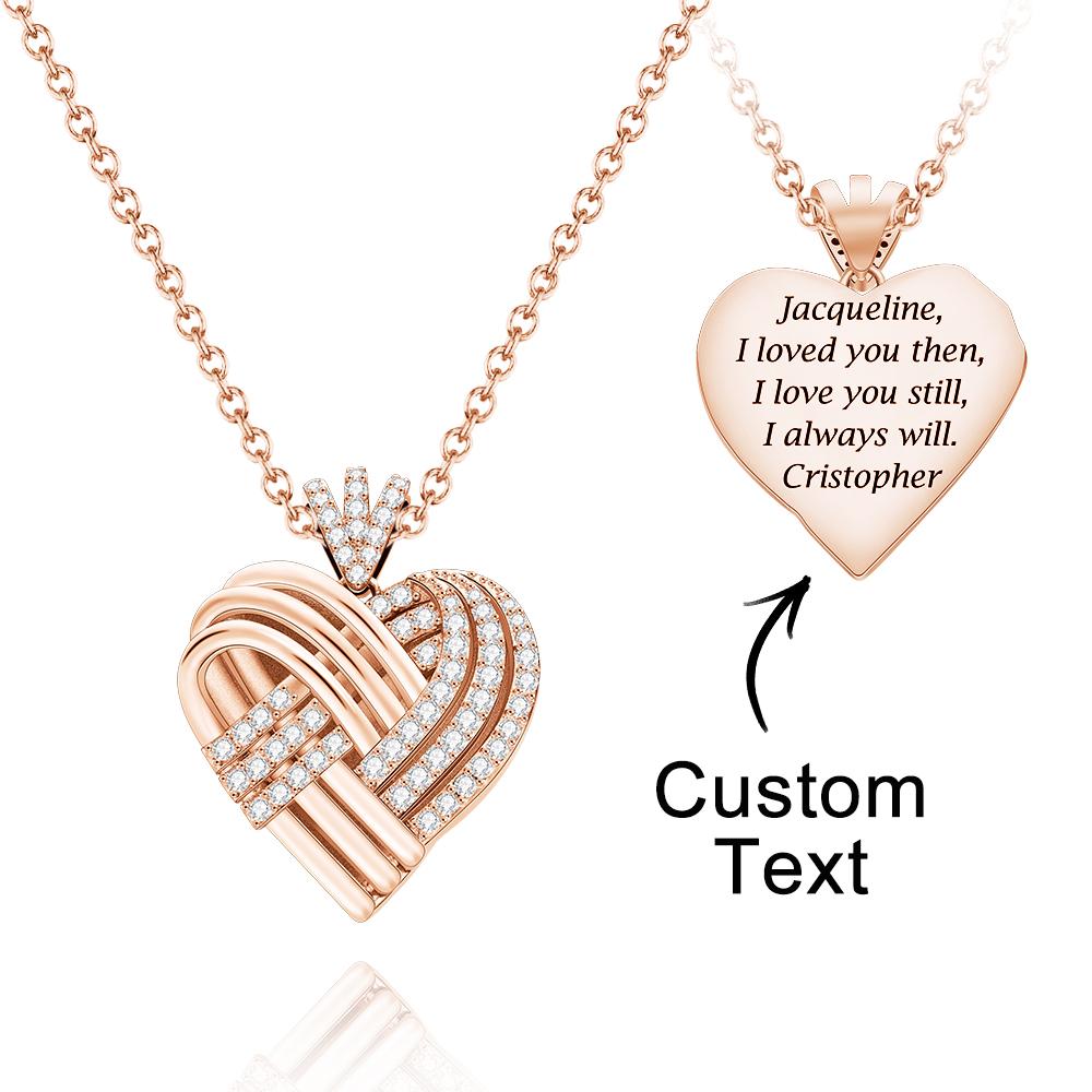 Engrave Message Heart - Personalized Heart Necklace