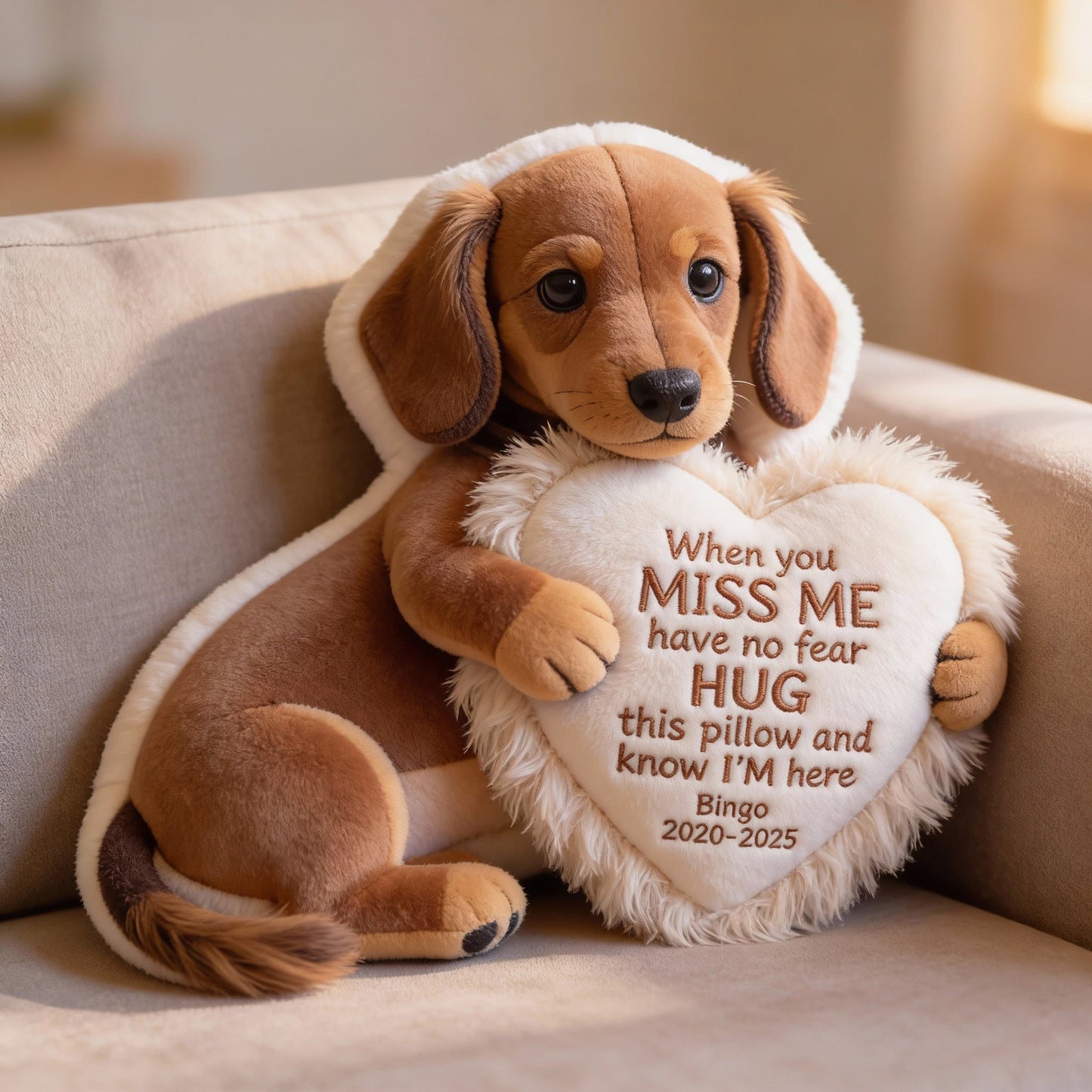 Custom Standard Poodle Memorial Heart Pillow - Personalized Pet Loss Gift for Dog Lovers - Fluffy Bereavement Hug Cushion for Comfort