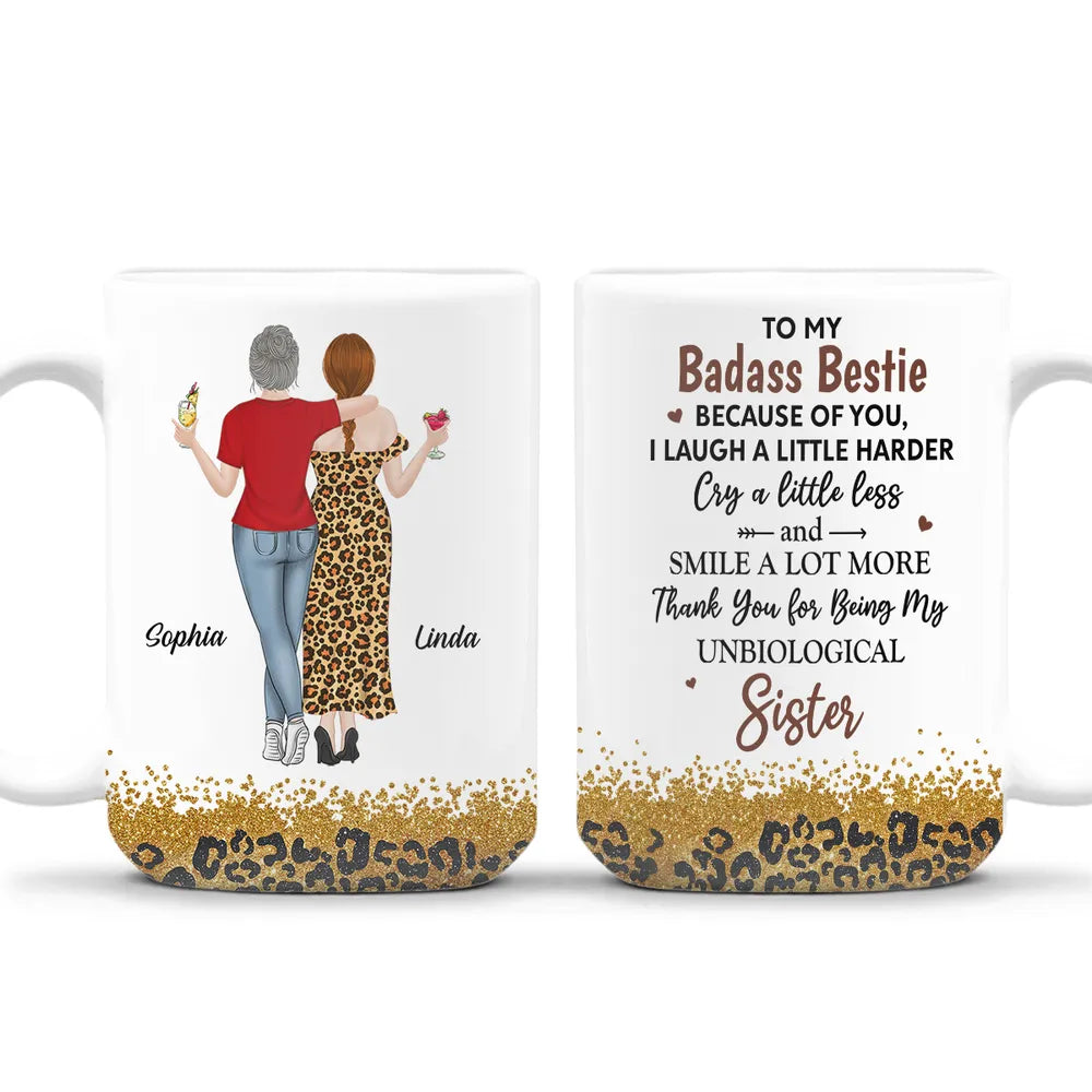 White Ceramic Mug for Best Friends – Heartfelt Unbiological Sister Gift to Share Joy