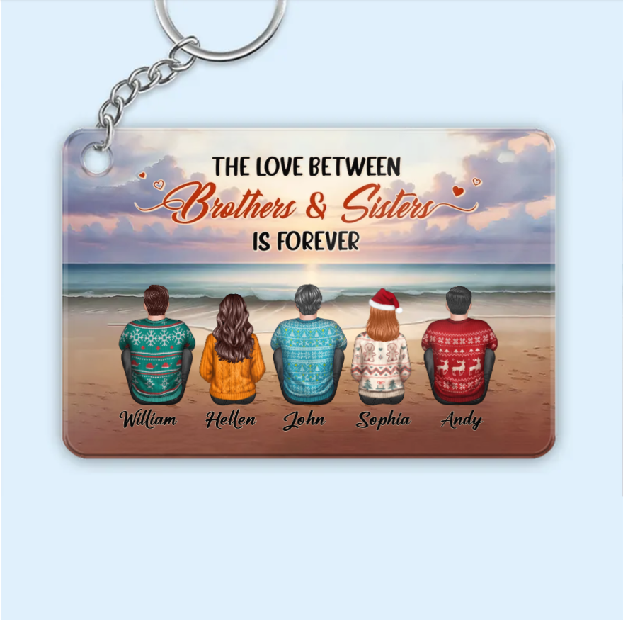 Personalized Sibling Love Acrylic Ornament - Custom Brothers & Sisters Keepsake
