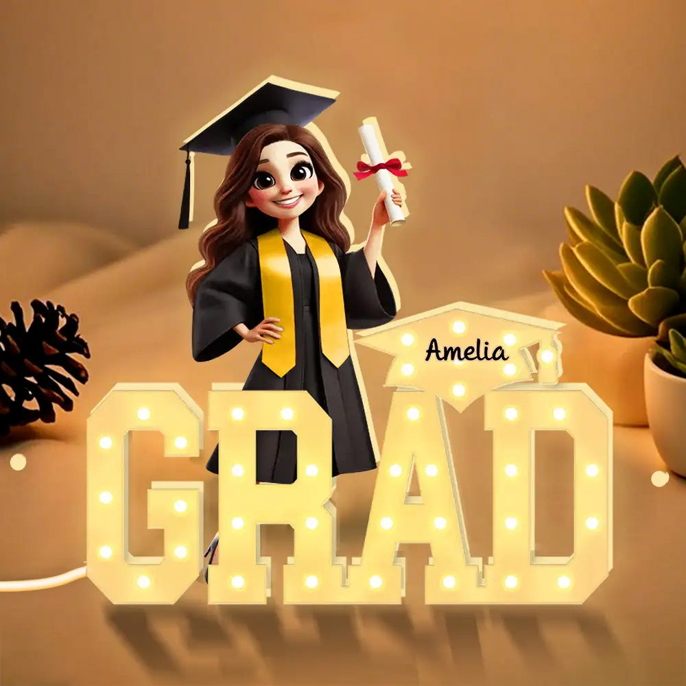 Custom Acrylic Light Box with Graduate and Personalized Design - Perfect Gift for Graduation