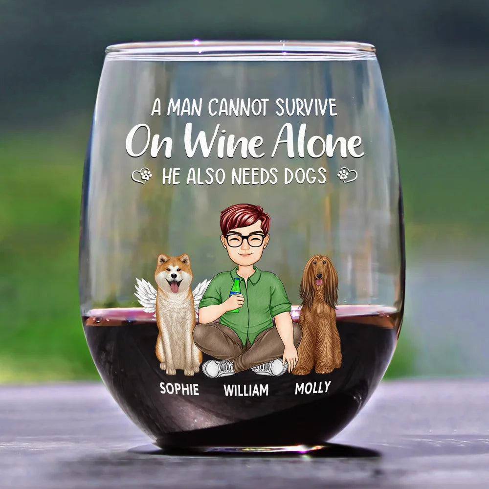 Personalized Women’s Wine Glass - Special Gift for Dog Mom, Dog Dad - Valentine's Day Keepsake for Couples, Pet Lovers, and Families