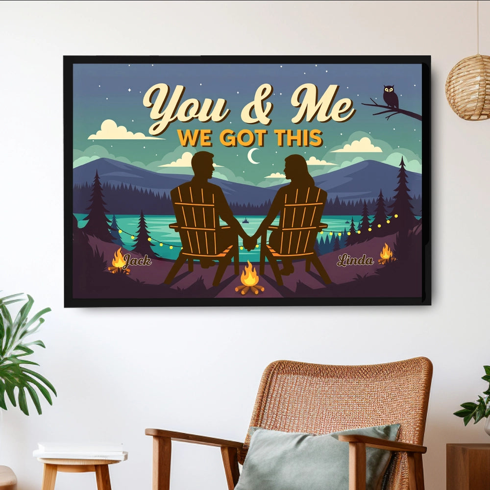 Vintage Style Poster with Couples on the Beach Emotional Wall Art Gift-Ready