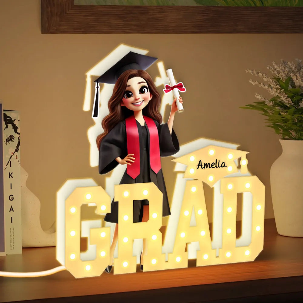 Custom Acrylic Light Box with Graduate and Personalized Design - Perfect Gift for Graduation