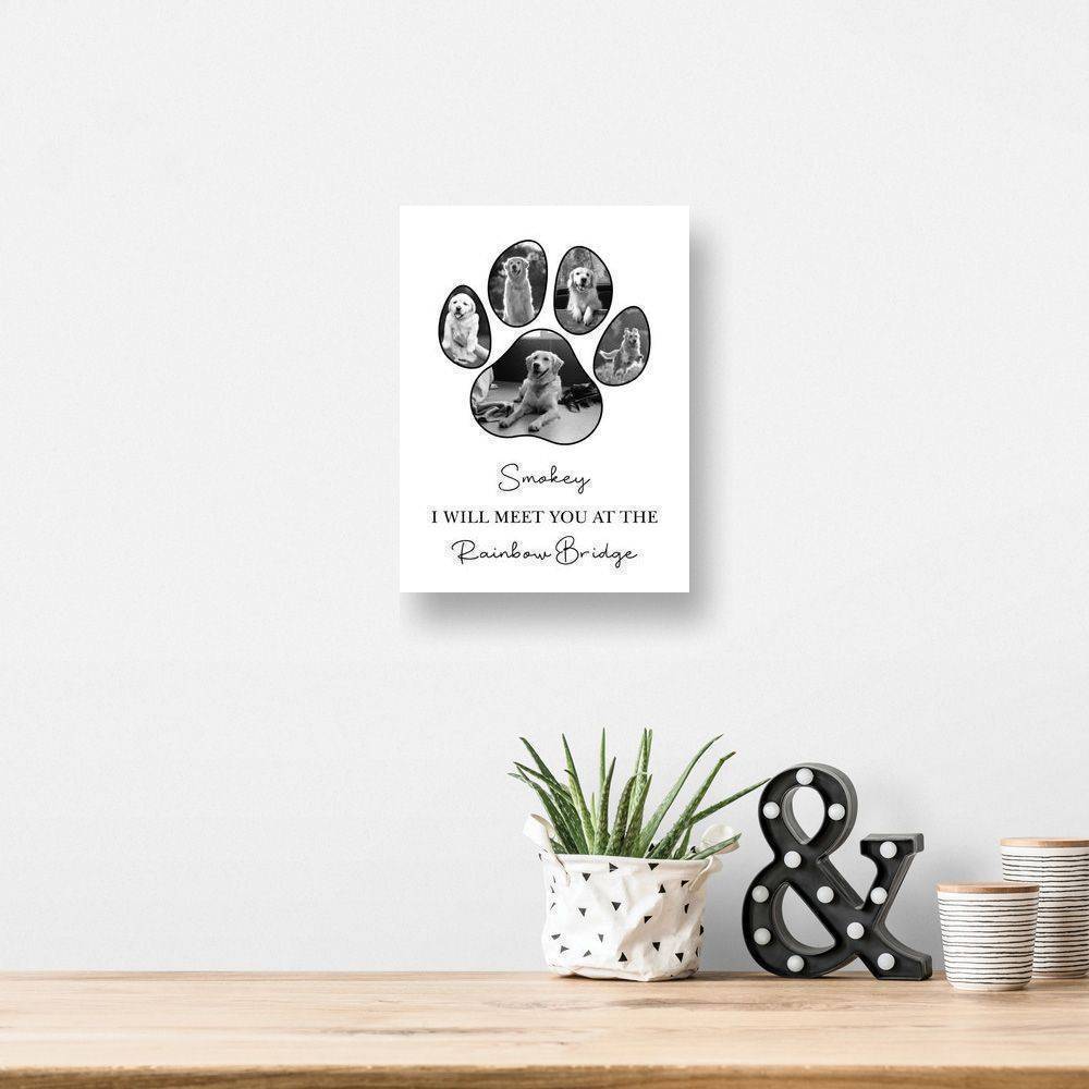 Personalized Pet Paw Photo Collage Canvas Print
