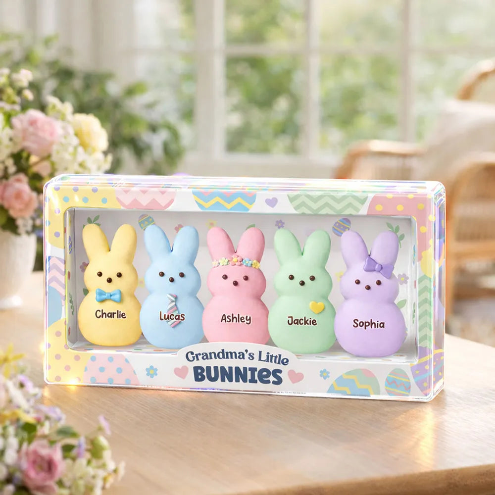 Personalized Shaped Acrylic Block Plaque Grandma's Little Bunnies Easter Shelf Decor, Unique Gift for Grandma