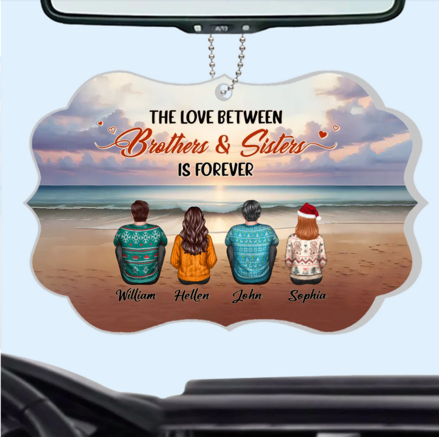 Personalized Sibling Love Acrylic Ornament - Custom Brothers & Sisters Keepsake
