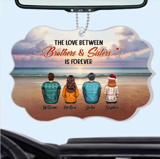 Personalized Sibling Love Acrylic Ornament - Custom Brothers & Sisters Keepsake