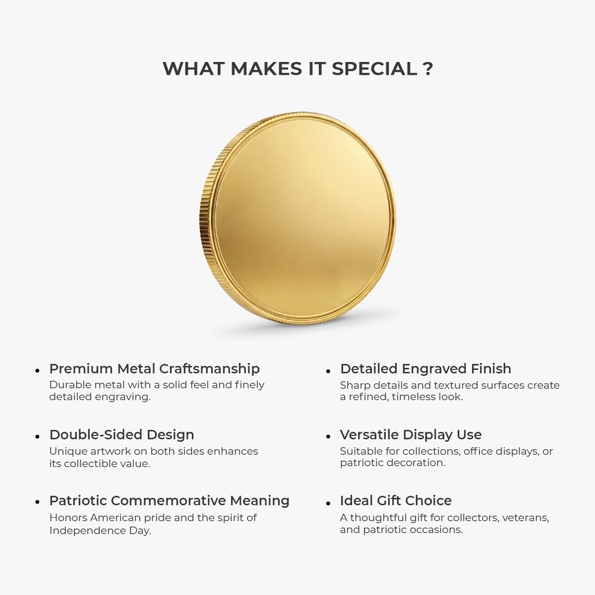 Personalized Alloy Keepsake Coin with Photo - Thank You for Your Service Patriotic Gift for Service Member
