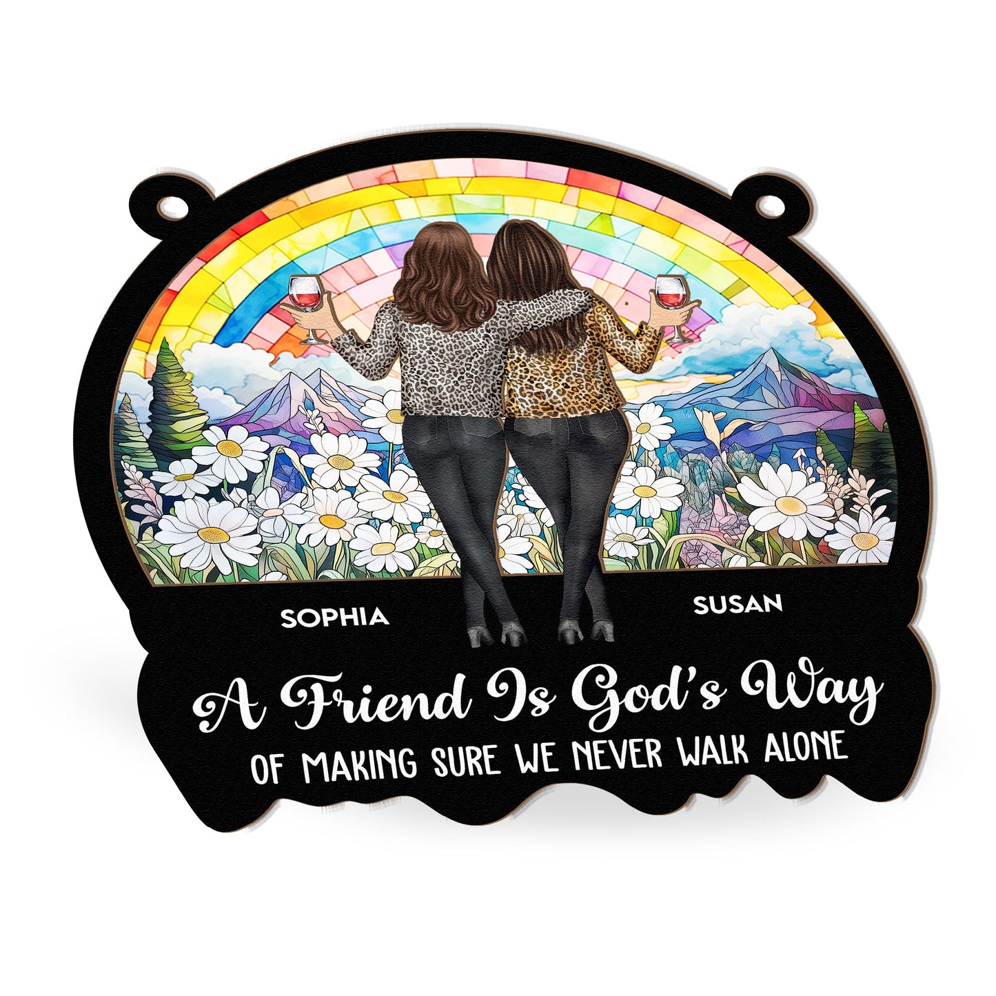 Rainbow Meadow Bestie Ornament – “A Friend Is God’s Way”