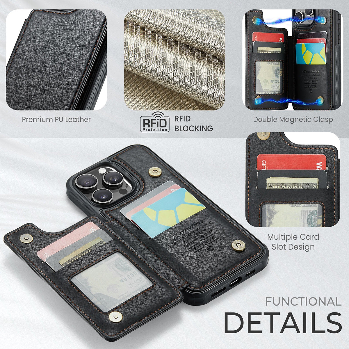 Cool Skull - Personalized Skull Fully Printed Wallet Phone Case