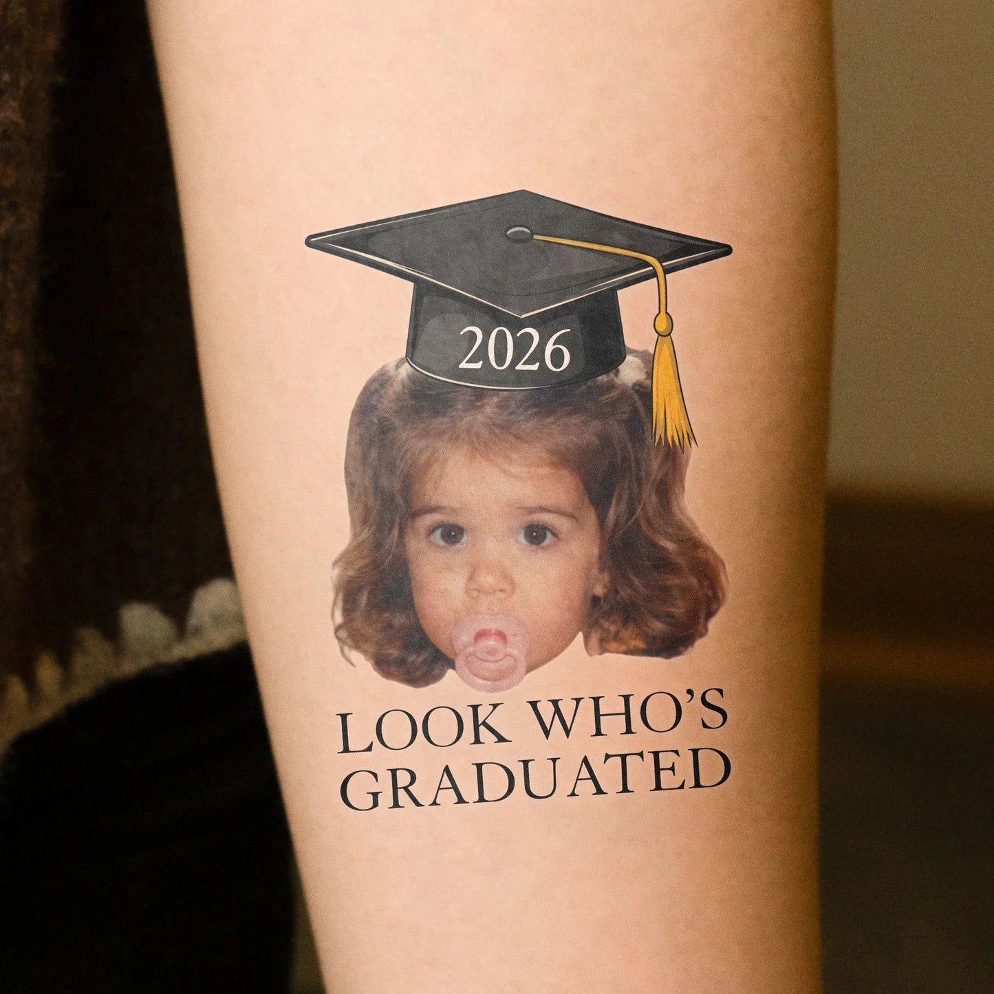 Custom Graduation Tattoo Paper for a Fun Group Celebration, Look Who's Graduated Photo Tattoo, Unique Gift