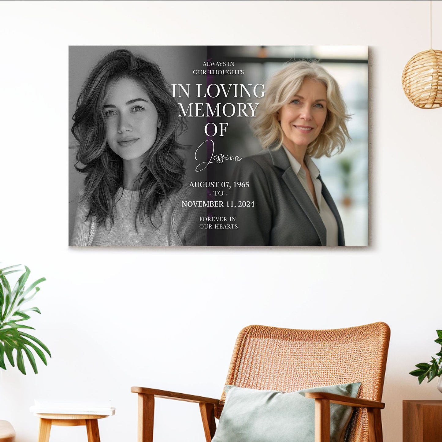 Forever In Our Hearts Canvas - Celebrate the Life of Your Loved Ones with Personalized Memorial Poster or Canvas