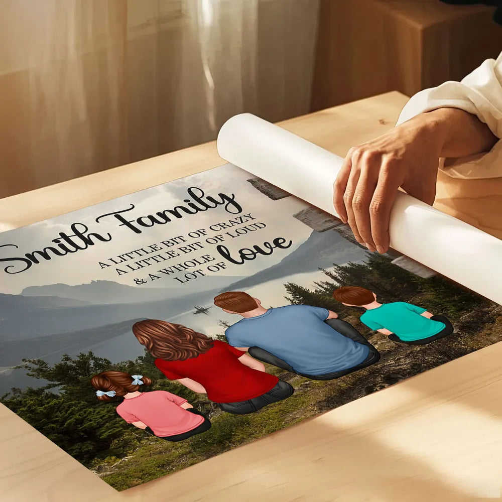 Personalized Family Camping Canvas – Lakeside Sunset, Funny Quote & Name Sign, Gift for Parents