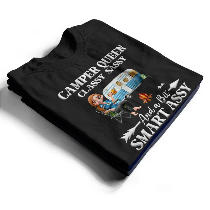 Camper Queen Classy Sassy And a Bit Smart Assy Shirt, Funny Camping Gift for Women Who Love RV Life