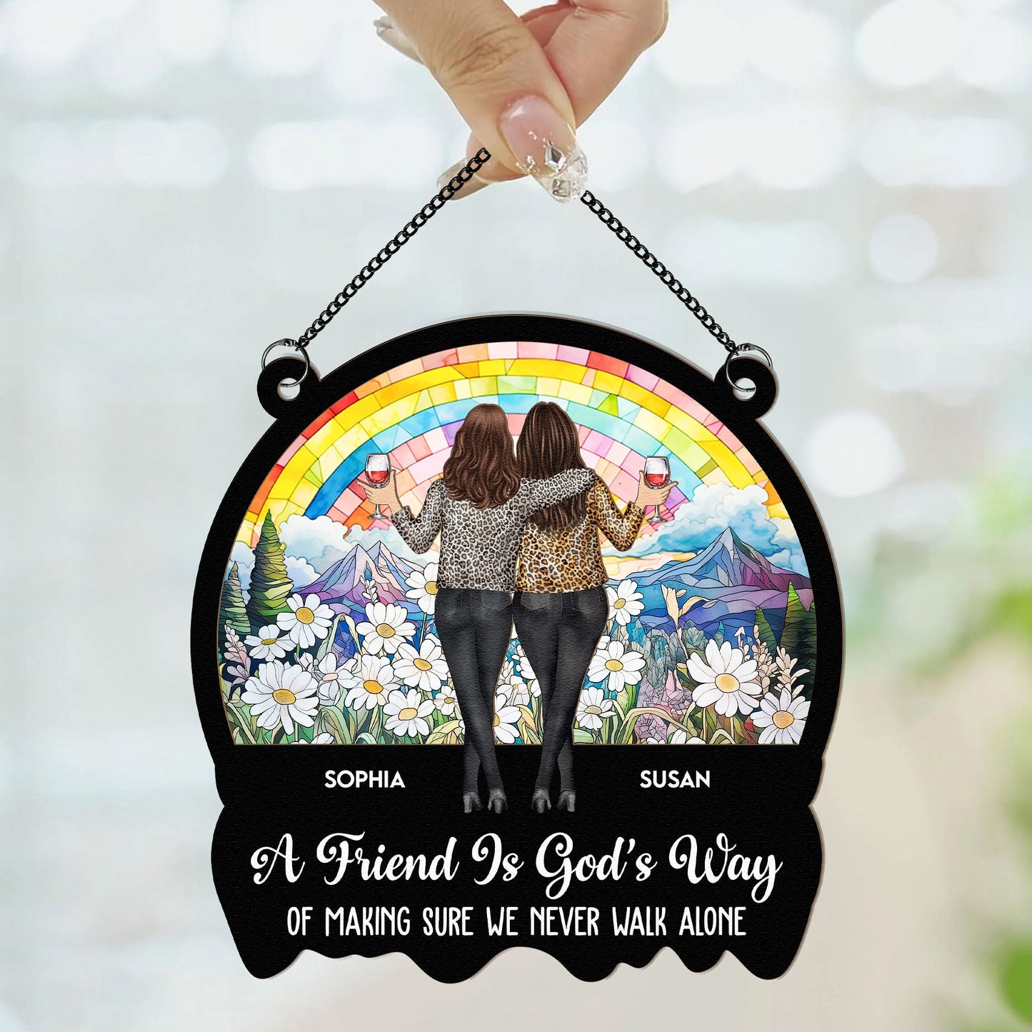 Rainbow Meadow Bestie Ornament – “A Friend Is God’s Way”