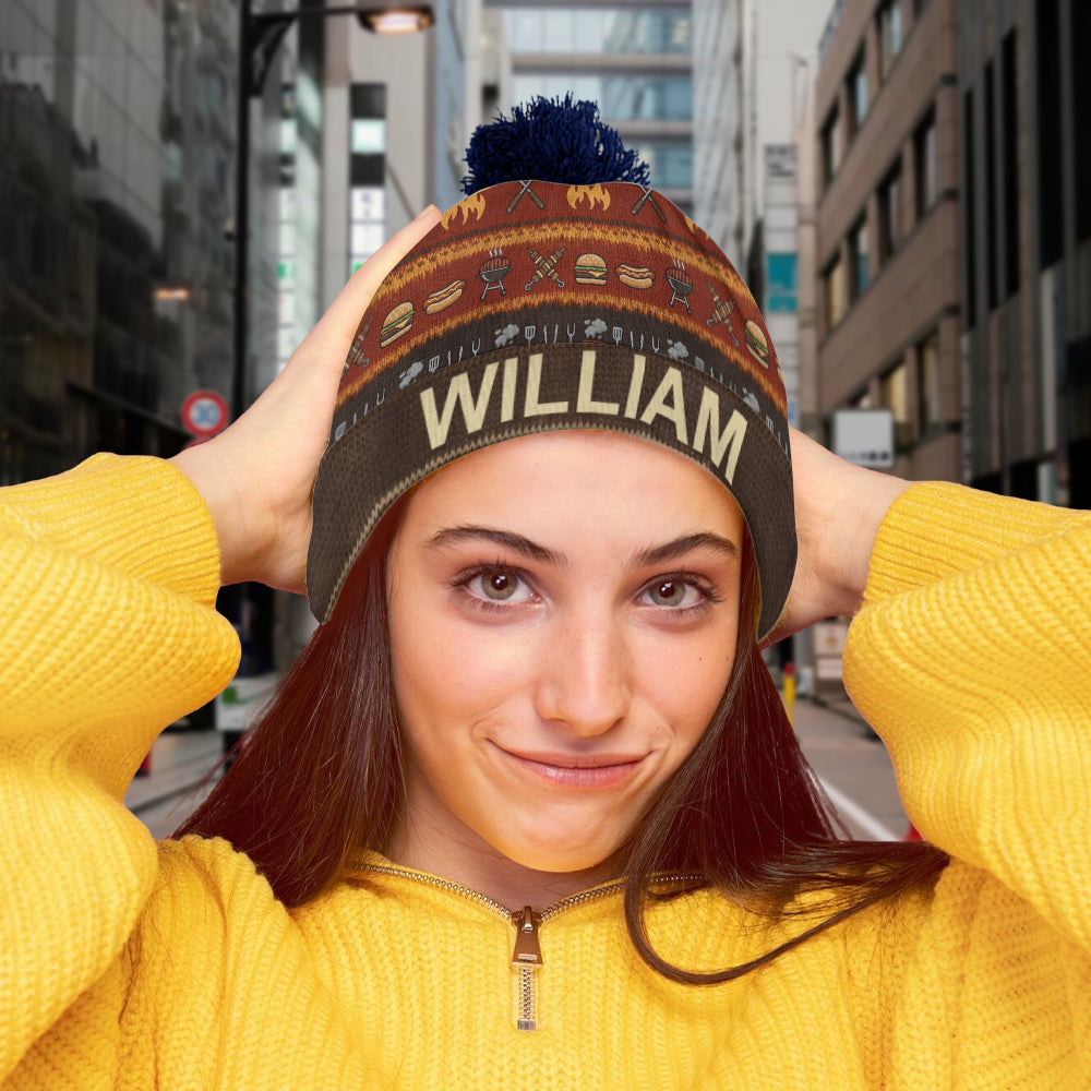 Funny Grillmaster - Personalized Backyard Beanie Hat