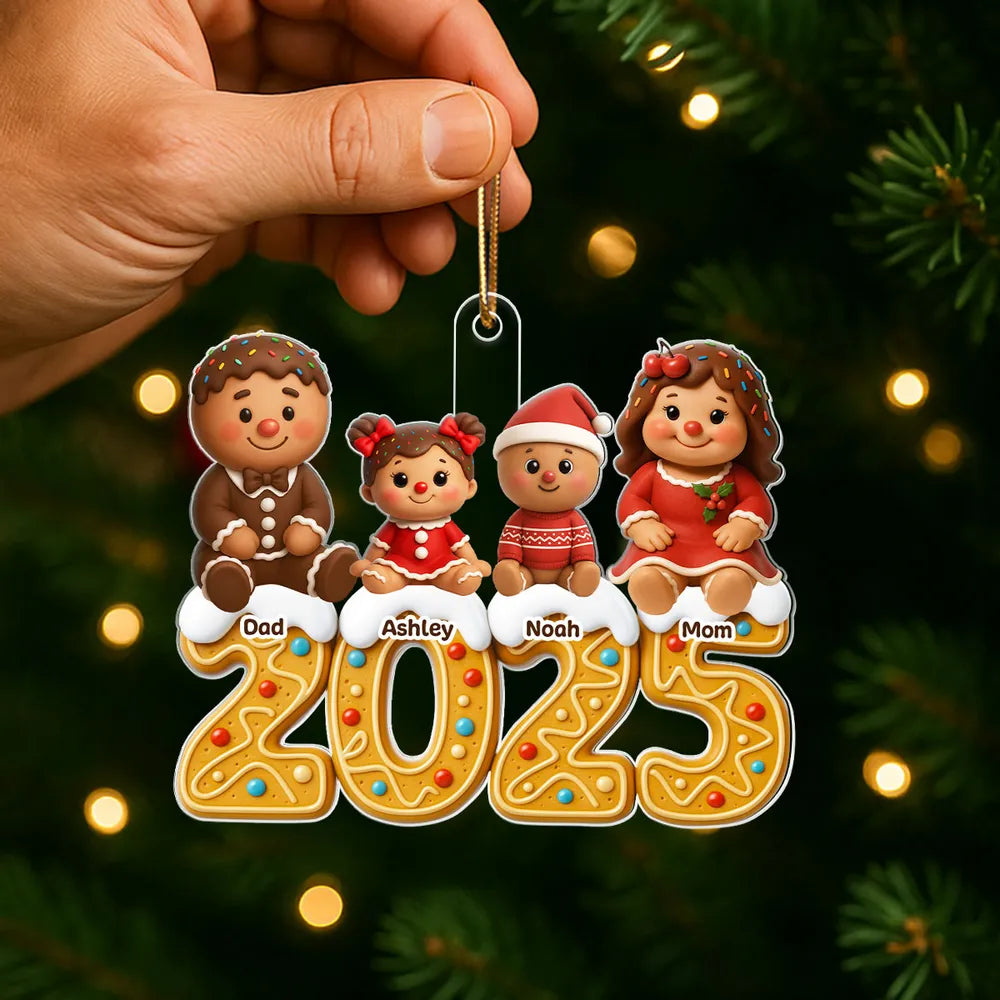 Custom Gingerbread Grandparents Acrylic Ornament for Christmas Tree, Festive Family Keepsake, Creative Holiday Gift Idea